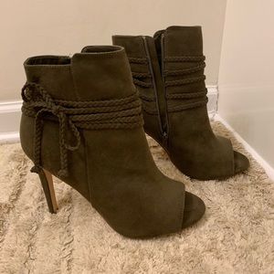 Olive Green Faux Suede Bootie (JustFab)